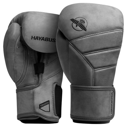 Hayabusa T3 LX Leather Boxing Gloves Men and Women for Training Sparring Heavy Bag and Mitt Work - Slate, 14 oz