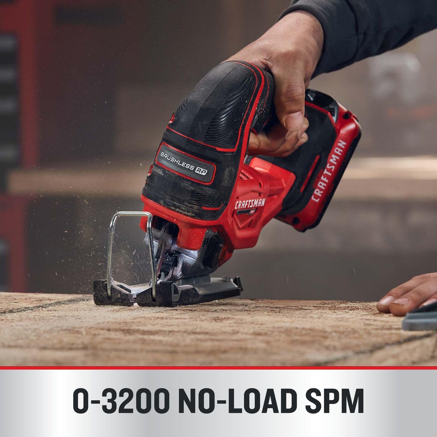 CRAFTSMAN V20 RP Cordless Jig Saw, 3 Orbital Settings, Up to 3,200 SPM, Variable Speed Keyless, Bare Tool Only (CMCS650B)