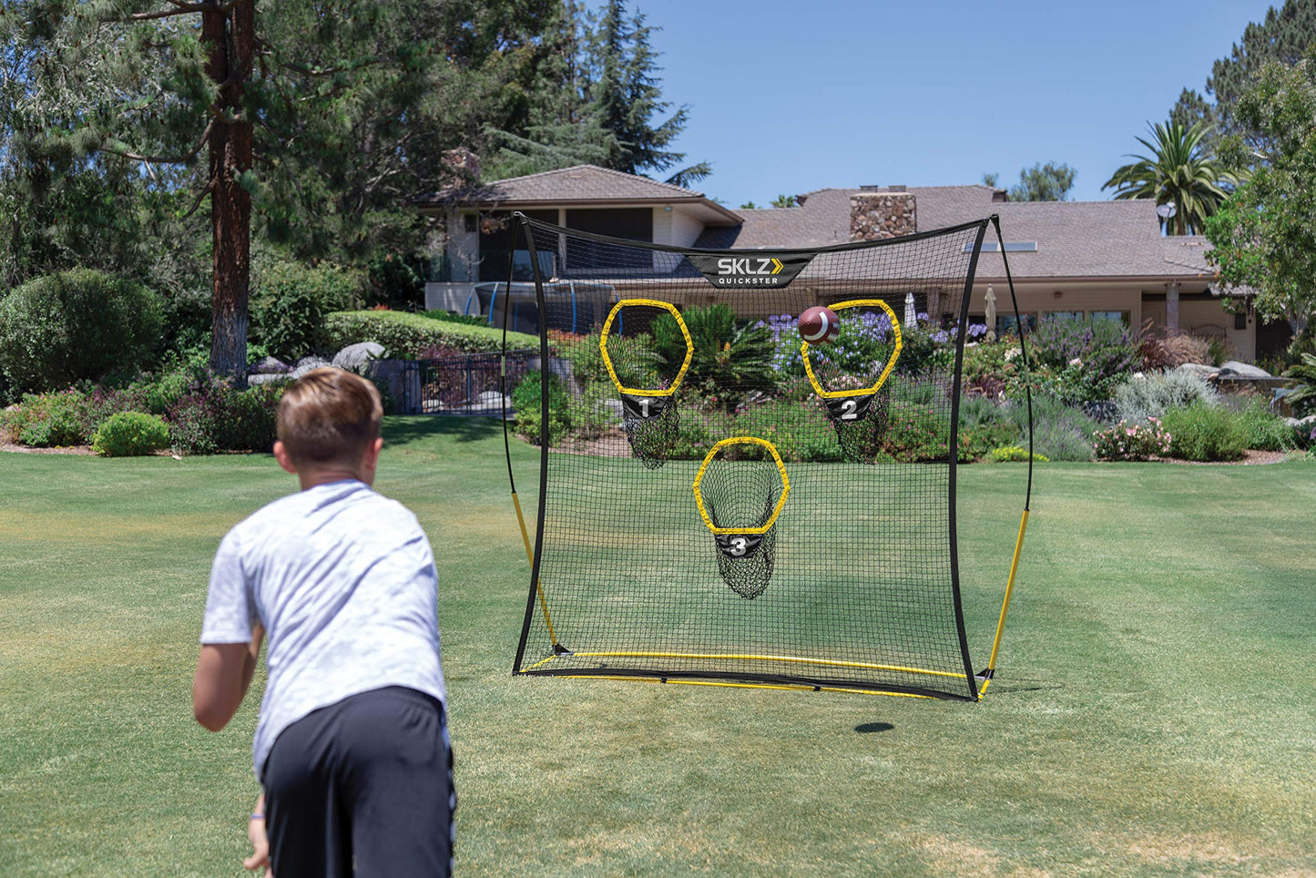 SKLZ Quickster Portable Football Training Net for Quarterback Passing Accuracy (7x7 Feet)