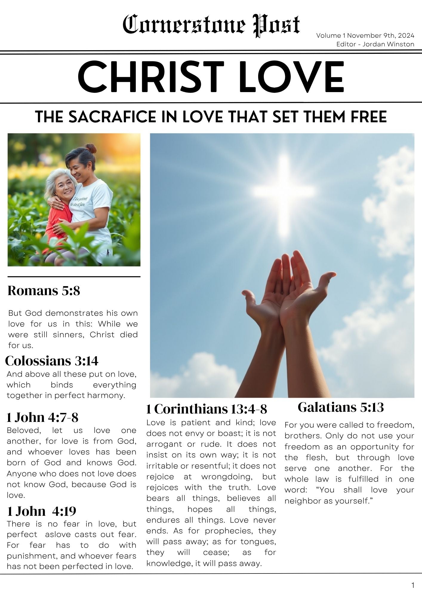 Cornerstone Post - Christ Love Vol 1 - News Letter
